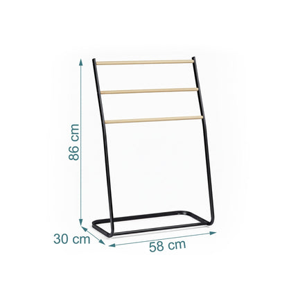 Freestanding 3-Rung Metal Towel Ladder Rail