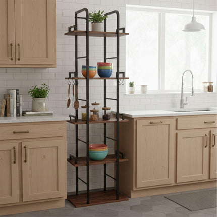 Freestanding 5-Tier Narrow Shelf for Living Room & Kitchen