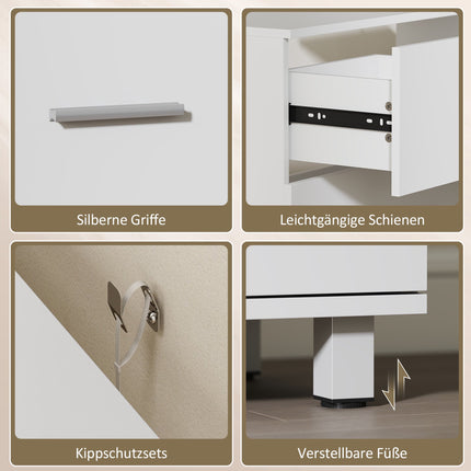 Freestanding Bathroom Cabinet with 2 Drawers, White