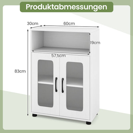 Freistehender Badezimmerschrank mit verstellbaren Einlegeböden, Weiß