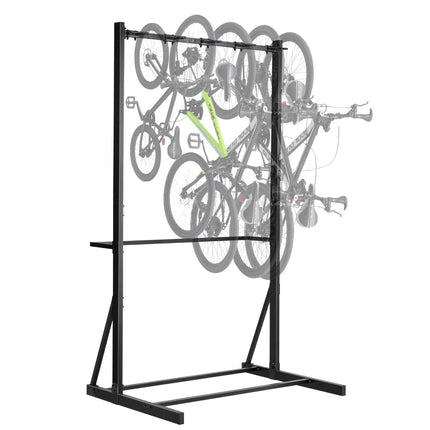 Freestanding Bike Rack for 5 Bikes, 300 lb Carbon Steel
