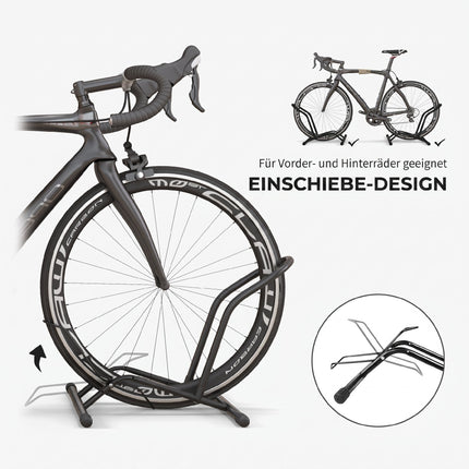 Freestanding Bike Stand for Tyres Up to 85 mm, Steel, 59 x 41 x 38 cm, Black