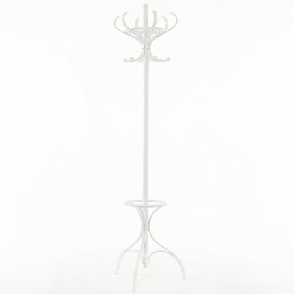Freestanding Birch Coat Rack, 12 Hooks, 360 Swivel