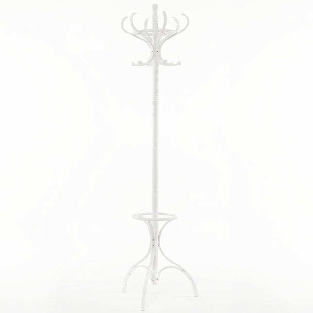Freestanding Birch Coat Rack, 12 Hooks, 360 Swivel