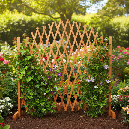 Freestanding Climbing Plant Trellis – Adjustable Wooden Lattice