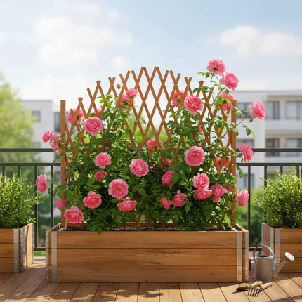 Freestanding Climbing Plant Trellis – Adjustable Wooden Lattice
