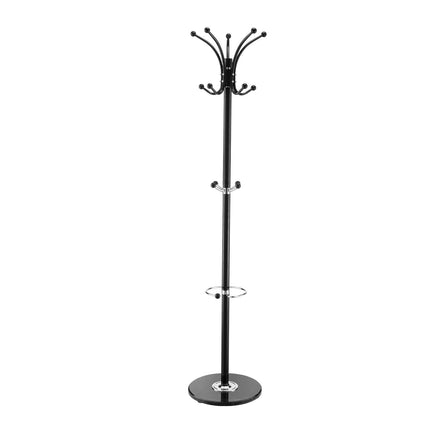Freestanding Coat Rack With Umbrella Holder, 14 Hooks