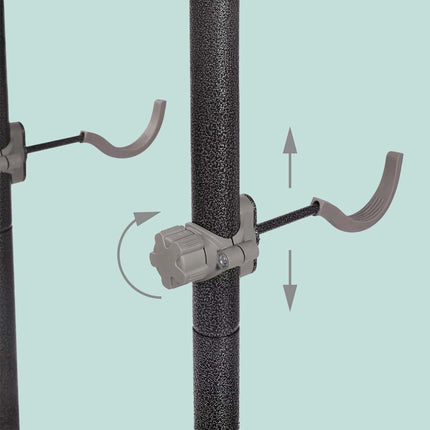 Freestanding E-Bike Rack with Basket, Adjustable Arms