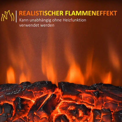 Freestanding Electric Fireplace, 2 Heat Modes, Glass, White