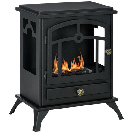 Freistehender Ethanol-Kamin, Schwarz, 3h Brenndauer