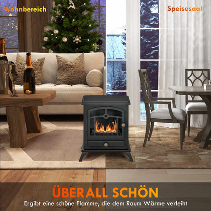 Freistehender Ethanol-Kamin, Schwarz, 3h Brenndauer