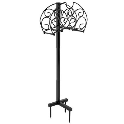 Freistehender Garten-Schlauchhalter, Metall, Schwarz, 45 m Kapazität
