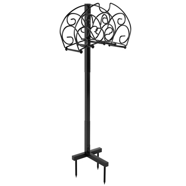 Freistehender Garten-Schlauchhalter, Metall, Schwarz, 45 m Kapazität