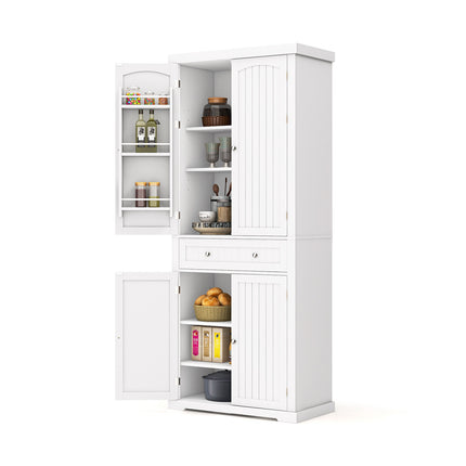 Freistehender Küchenschrank, 183 cm, 4 Türen, Schublade