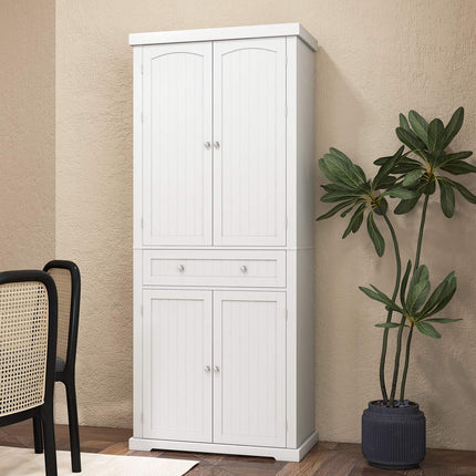 Freistehender Küchenschrank, 183 cm, 4 Türen, Schublade