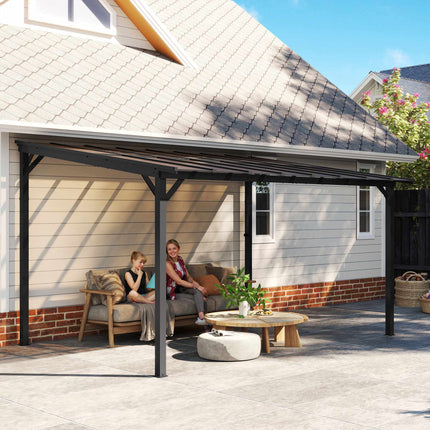 Volně stojící zastřešení terasy, 3x4.3m, polykarbonátová střecha