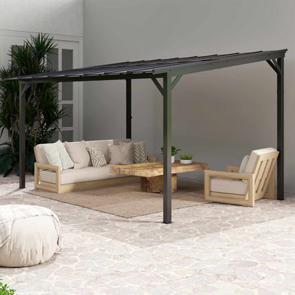 Volně stojící zastřešení terasy, 3x4.3m, polykarbonátová střecha