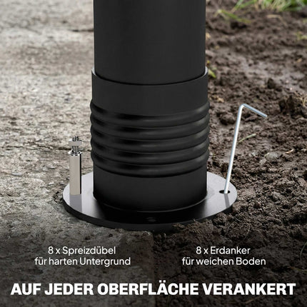 Freistehende Pergola 3x3m mit verstellbarem Dach und Vorhängen