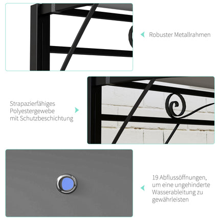 Freistehende Pergola mit ausziehbarer Markise, Stahlrahmen