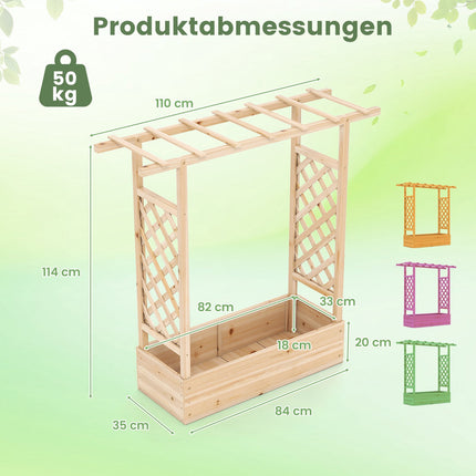 Freestanding Raised Garden Bed with Trellis and Roof, Spruce Wood