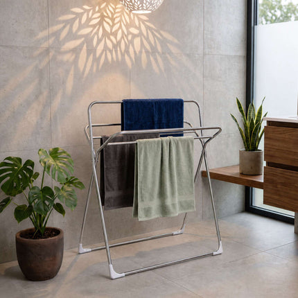 Freestanding Stainless Steel Towel Rack with 5 Rails