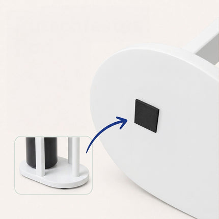 Freestanding Toilet Roll Holder with Shelf – White
