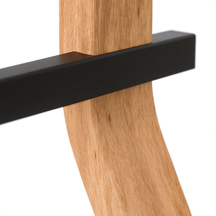 Freistehender Handtuchhalter, 2-armig, gebogener Holzrahmen