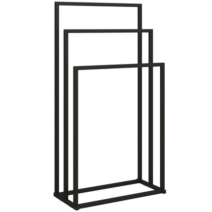 Freistehender Handtuchständer mit 3 Stangen, Stahl, 45x21,5x85 cm