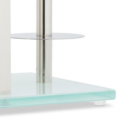 Freistehendes WC-Set aus Stahl und Glas