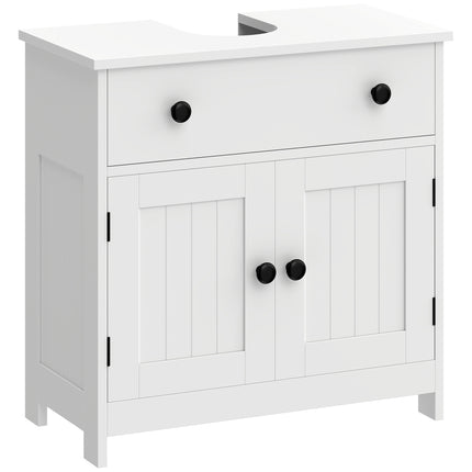 Freestanding White Bathroom Vanity Cabinet with Soft-Close Doors