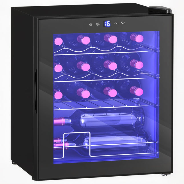 Freistehender Weinkühlschrank, 16 Flaschen, Touchscreen, LED