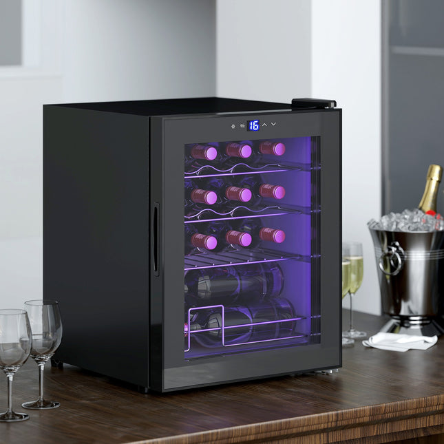 Freistehender Weinkühlschrank, 16 Flaschen, Touchscreen, LED