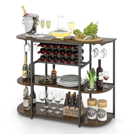 Freistehender Weinregaltisch, 18 Flaschen, Glashalter