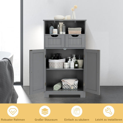 Freestanding cabinet with drawers for the kitchen bathroom 60 x 30 x 109cm gray
