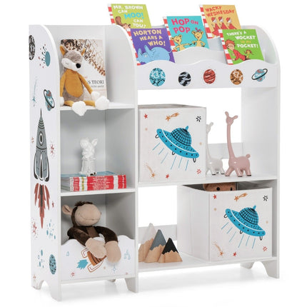 Freistehender Kinderzimmerschrank 3-stöckiges Kinderzimmerregal UFO weiß
