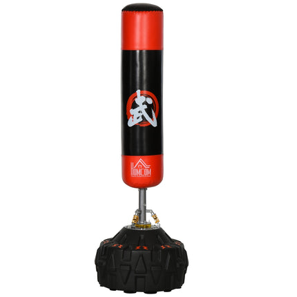 Freistehender Boxsack, Saugnapf-Basis, 180cm, schwarz/rot