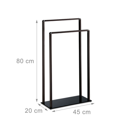 Porte-serviettes sur pied 2 barres
