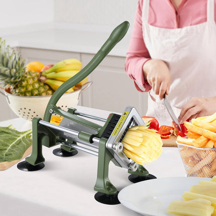 French Fry Cutter, 3/8-Inch Stainless Blade, Suction Base