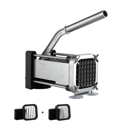 French Fry Cutter With 1/2 and 3/8-Inch Stainless Blades