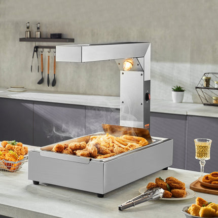 French Fry Food Warmer Heat Lamp, 750W, 104-122F