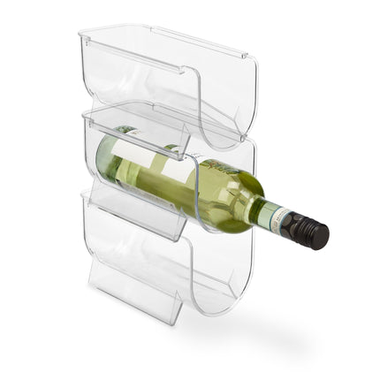 Kühlschrankflaschen-Organizer-Set – stapelbarer, transparenter Halter