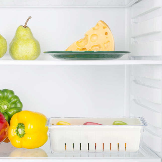 Fridge Organizer with Removable Drainage Basket