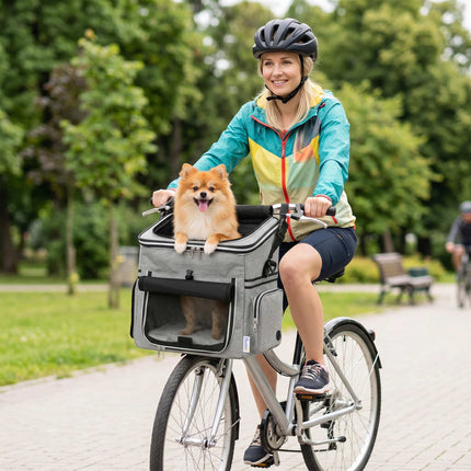 Front Bicycle Dog Basket Carrier Up To 5 Kg, Leash, Cushion