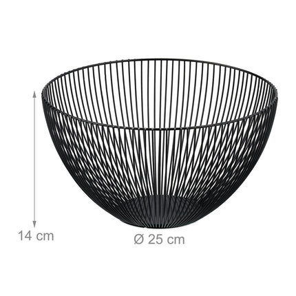 Fruit bowl in black metal