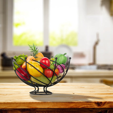 Obstschale aus schwarzem Metall