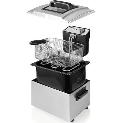 Fritteuse 5l Maxi 184090 3270W Edelstahl Emaillierte Wanne