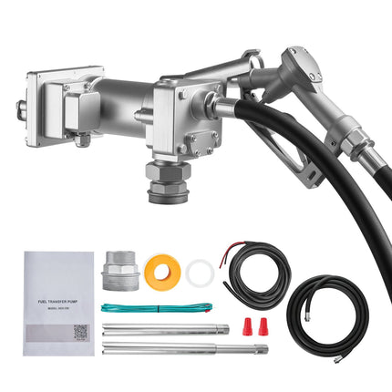 Fuel Transfer Pump 12V, 15 GPM Kit, Hose, Manual Nozzle