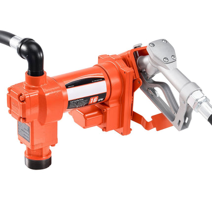 Fuel Transfer Pump, 12V DC 16 GPM With Manual Nozzle