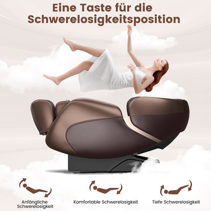 Full Body Massage Chair, Zero Gravity, Heat, Brown