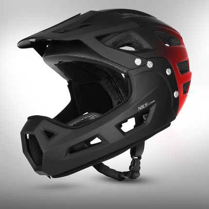 Integraalhelm voor de fiets, maat L 58-61 cm, met afneembare kinbescherming.